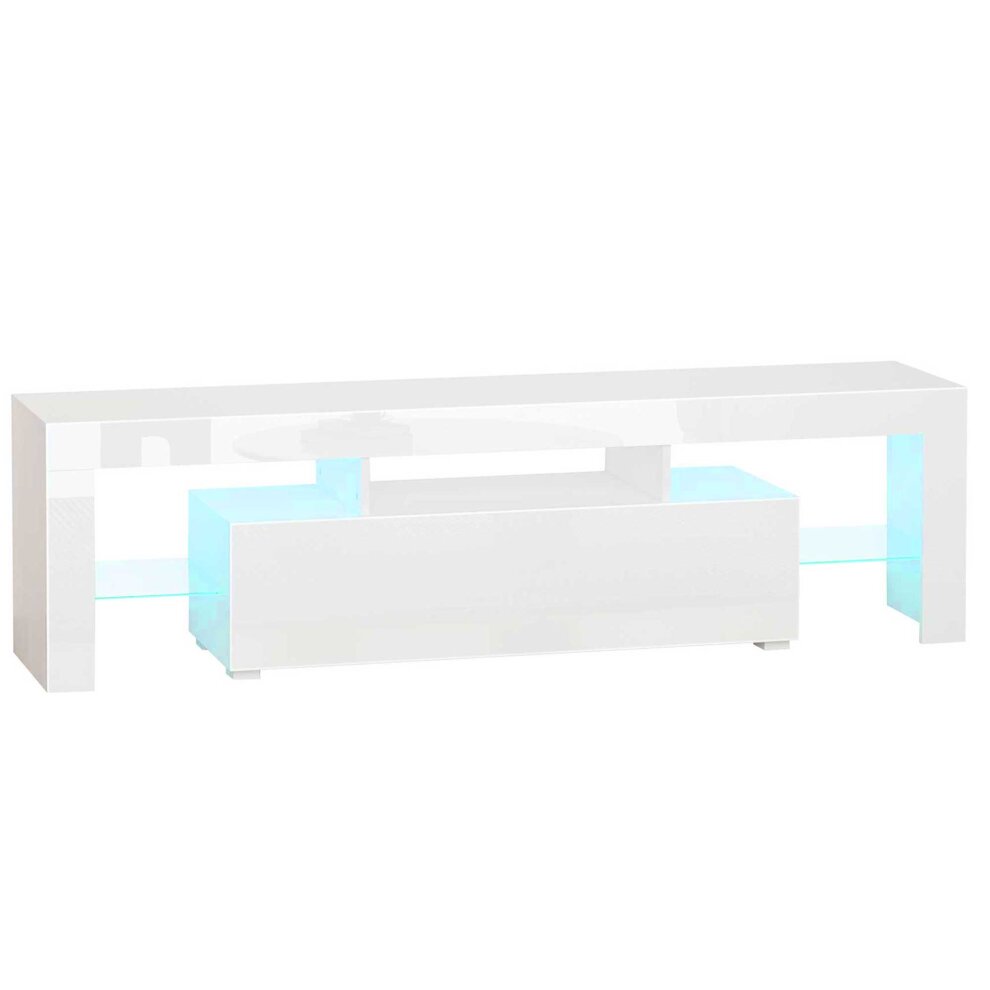Homcom High Gloss Stand Cabinet with LED TV Bench 160x45cm