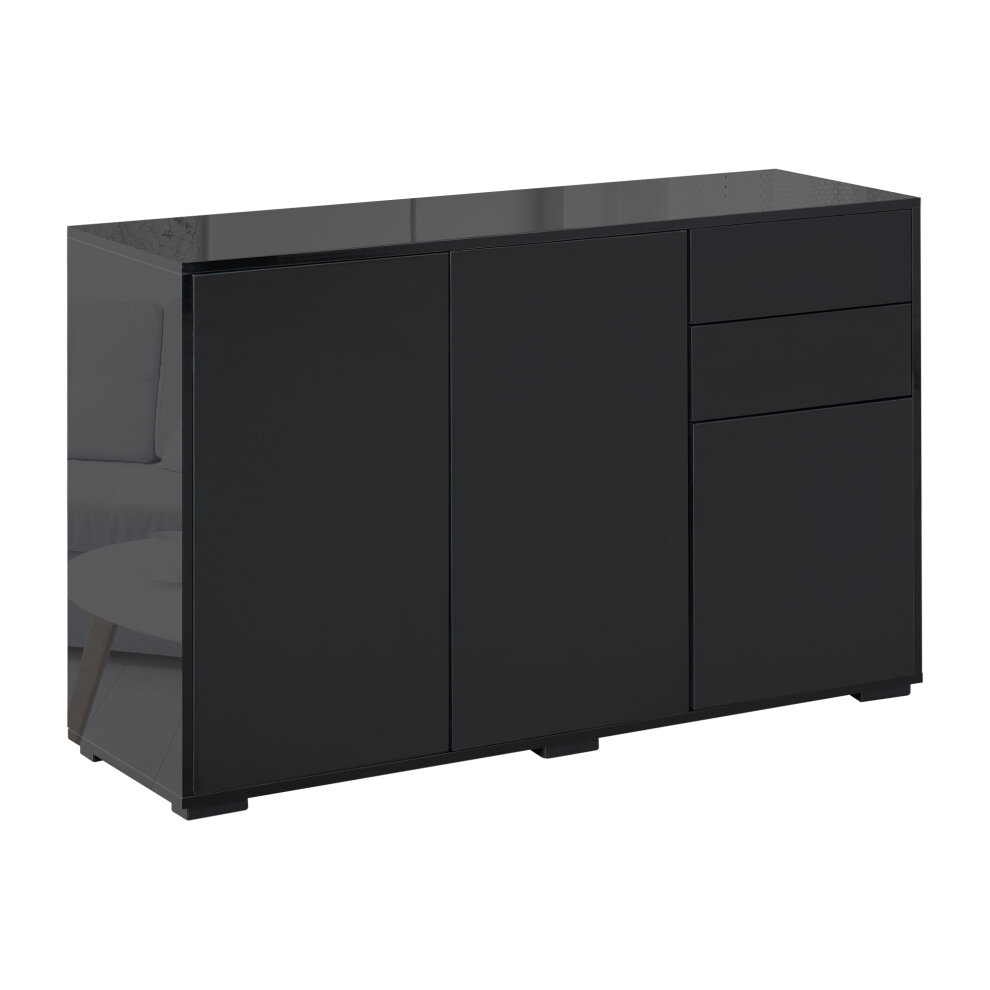 Homcom Push-Open Black Sideboard 117x74cm
